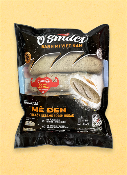 Bánh Mì Mè Đen O'Smiles Đông Lạnh 350g