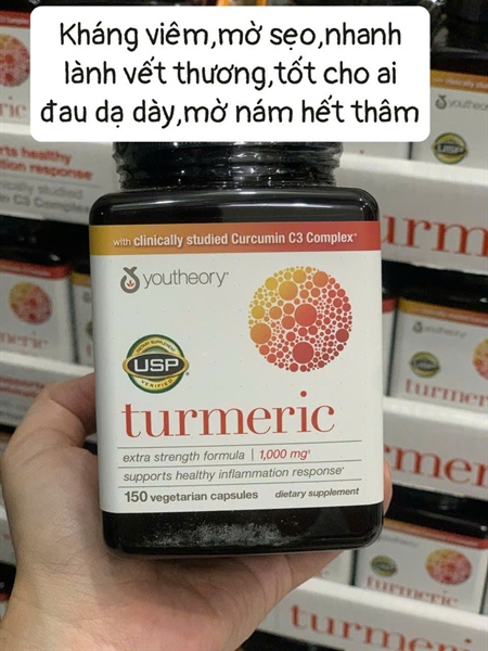 Viên Uống Tinh Nghệ Youtheory Turmeric Extra Strength Formula 1000mg (150 Viên) (Date 8/27)