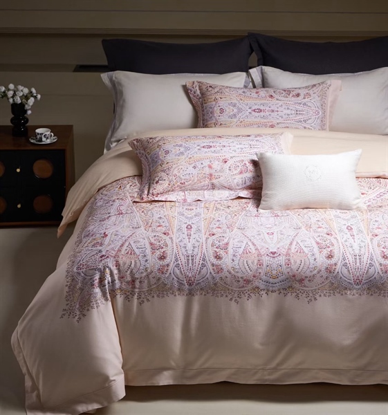 Bộ ga Muna | Lông cừu Merino – bông chải mịn - Hoa văn cổ điển - MLV01.03 - Màu be tím