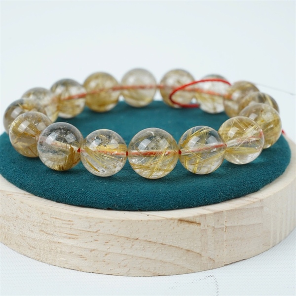 Vòng thạch anh tóc vàng 16 hạt ly13.02-13.92 KG+