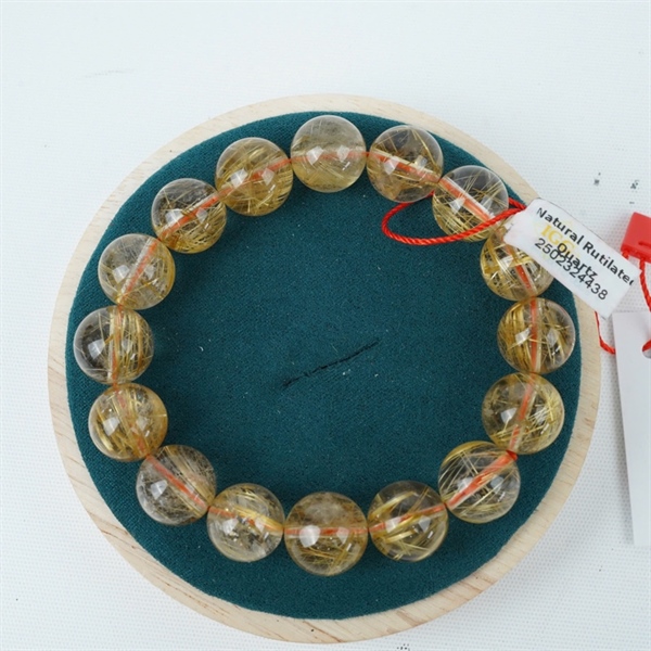 Vòng thạch anh tóc vàng 16 hạt ly13.02-13.92 KG+