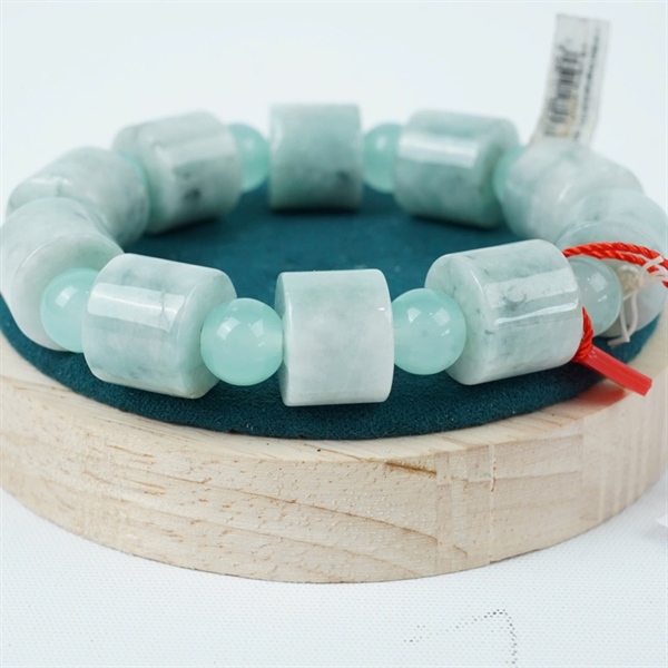 Vòng lu thống cẩm thạch xanh 10 hạt ly12.12x15.58-13.28x15.72 KG+