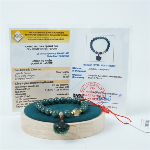 Vòng cẩm thạch xanh mặt hoa hồng 21 hạt ly8.1-17.08x5.98 KG+