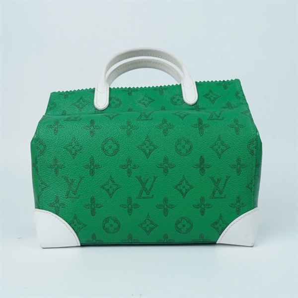 Túi LV Soft trunk xanh viền trắng 24cm KG+