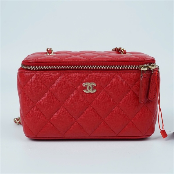Túi Chanel Vanity đỏ da caviar 17cm (31818511) KG+