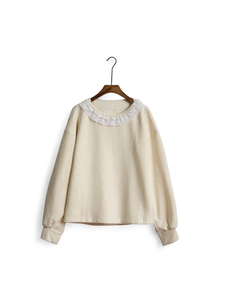 Áo Nỉ Bông Cổ Phối Ren Freesize