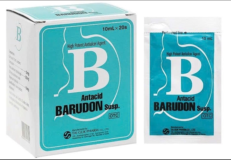 Barudon Susp điều trị giảm đau nhanh trong viêm dạ dày, loét dạ dày – tá tràng (H*20 gói x 10ml) - Hàn Quốc