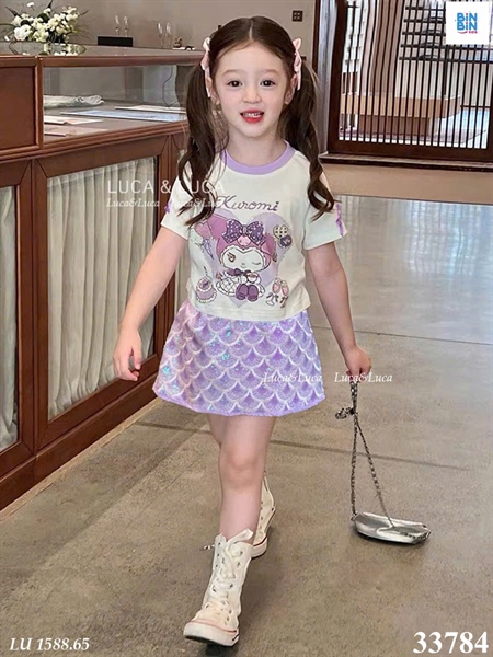 33784-Set váy kuromi tiên cá tím