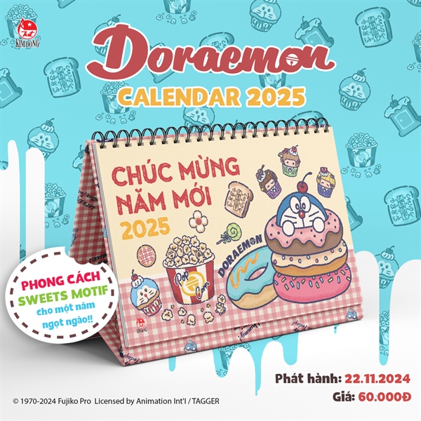 Lịch để bàn DORAEMON năm 2025