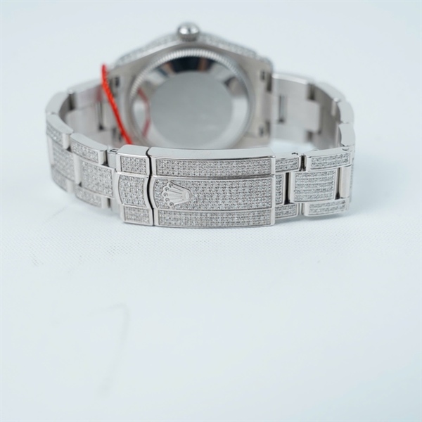 Đồng hồ Rolex bạc full đính kim, kim màu (321612Z6) sz28 (HC) KG+