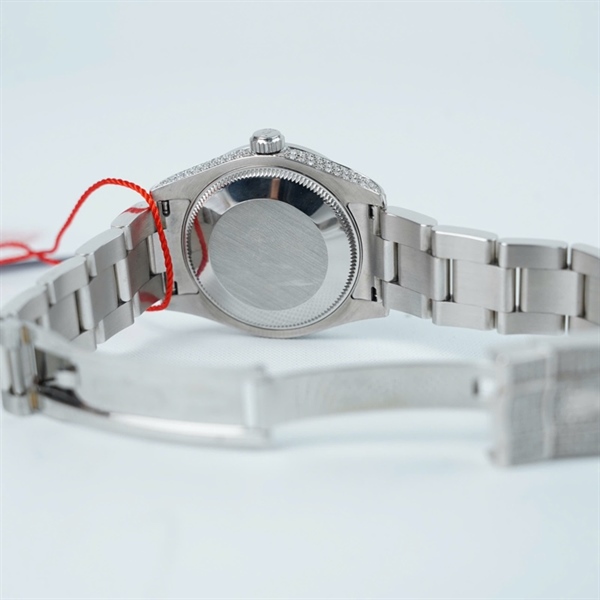 Đồng hồ Rolex bạc full đính kim, kim màu (321612Z6) sz28 (HC) KG+