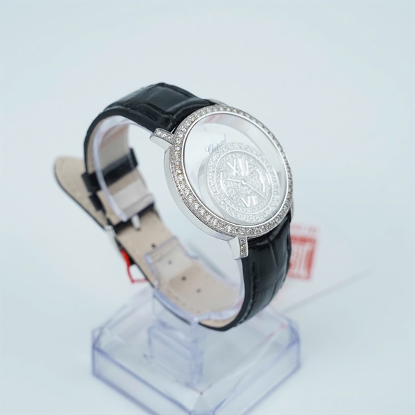 Đồng hồ Chopard dây đen viền đính kim- kim độ (1203905) sz35.6 (HC) KG+