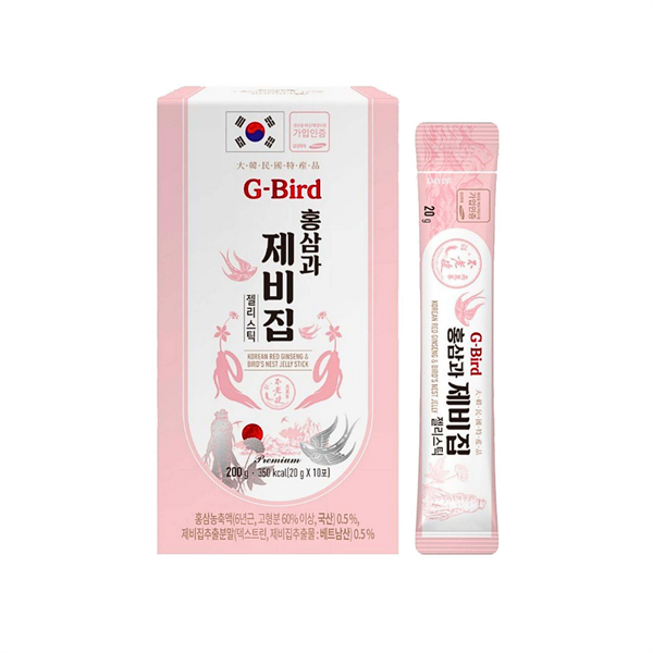 Thạch Hồng Sâm Yến Sào G-BIRD Red Ginseng & Bird’s Nest Chính Hãng Hàn Quốc - 20g x 30 gói
