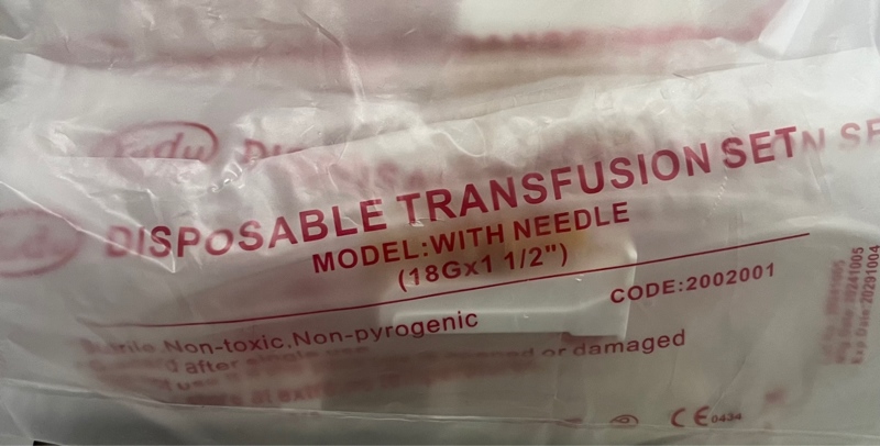 Dây truyền máu có kim 18Gx1 1/2" - Yudu/TQ