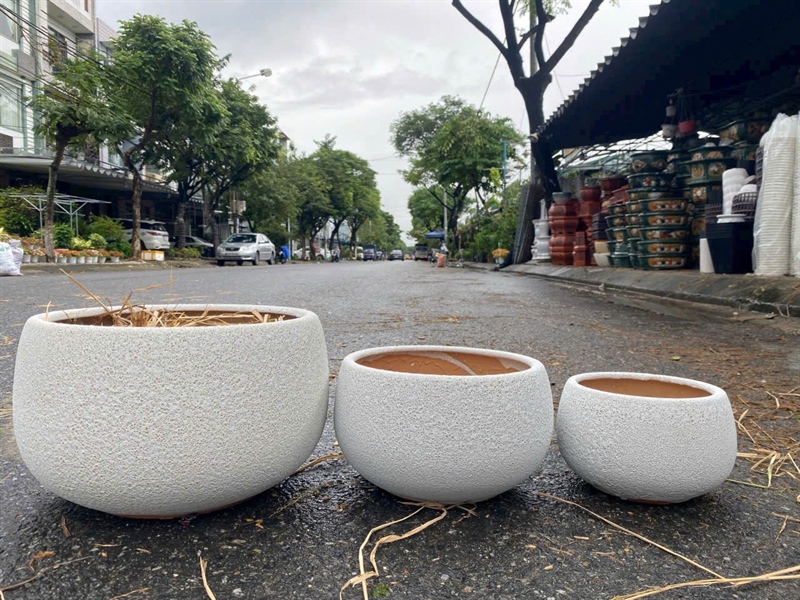 CHẬU GỐM LÊ (CAO 24CM - NGANG 34CM)