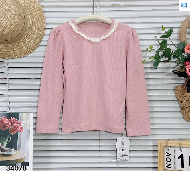 34078- Áo giữ nhiệt viền hồng trơn