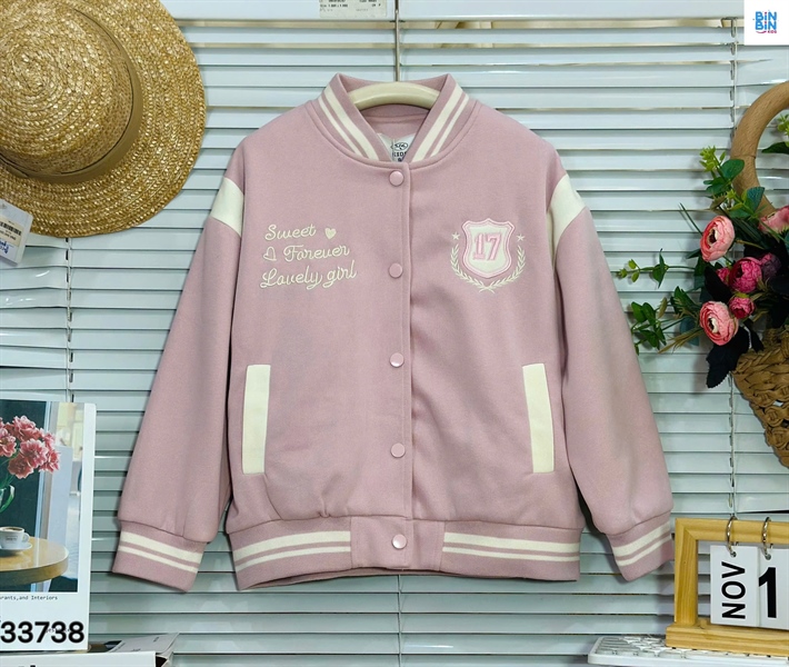 33738- Áo bomber hồng Số 17