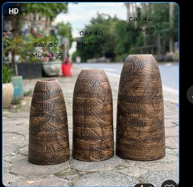 BÌNH CHUÔNG THON VÂN LÁ 46CM