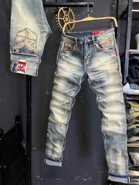 Jean Dài 3KSEV-01 Xanh bạc was RETRO mác đỏ