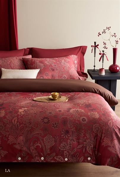 Bộ ga William Morris | Cotton cao cấp - Đỏ nâu vườn hoa - LA02.03