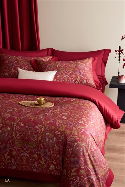 Bộ ga William Morris | Cotton cao cấp - Đỏ hoa dây - LA02.01