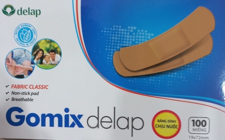 Gomix delap (Miếng dán trong suốt, miếng dán vải độ dính cao, không thấm nước) (1,9 x 7,2cm) (H*100miếng) - Delap 2
