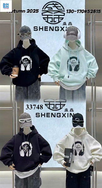 33748- Áo Hoodie đen tai nghe Music