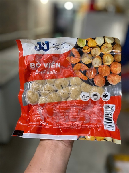 BÒ VIÊN JJ 500G 160V/KG(thùng 42 gói,lẻ +1k/gói)