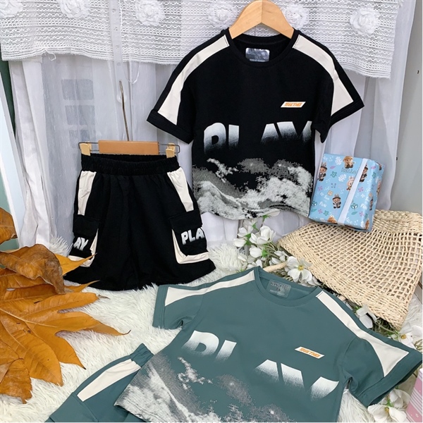 Bộ NT TOGETHER cotton xanh lá, xanh dương, kem (16-20)