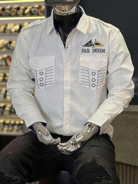 SMTD - SKN 2 túi thêu cờ - Trắng