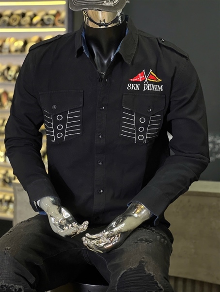 SMTD - SKN 2 túi thêu cờ - ĐEN