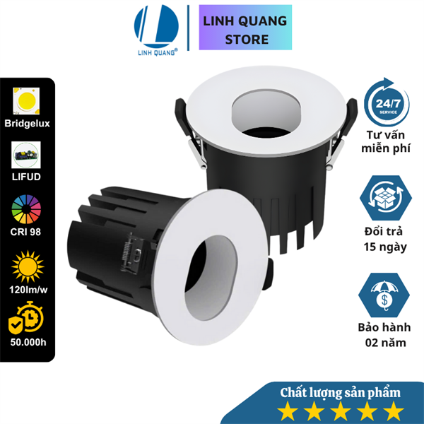 Đèn LED âm trần Spotlight SM12 mặt Oval chống chói cao cấp, lỗ khoét 75mm