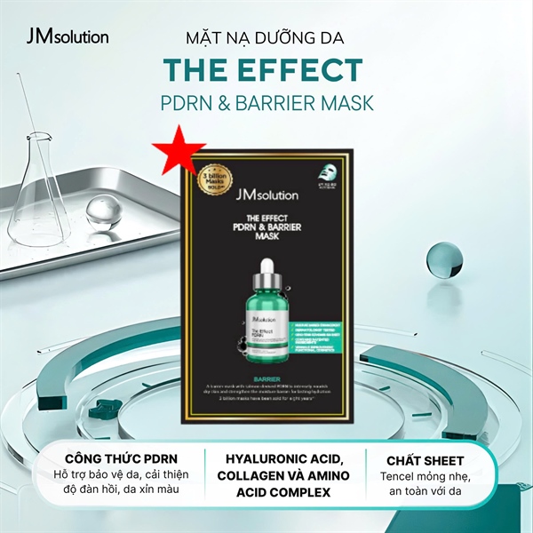 Mặt nạ mini JMSOLUTION THE EFFECT PDRN & BARRIER MASK – Tái tạo và củng cố hàng rào ẩm tự nhiên ( xanh lá )
