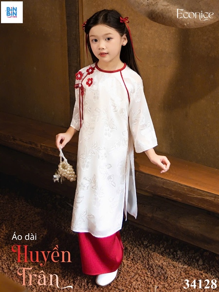 34128- AD kem đính nơ hoa đỏ