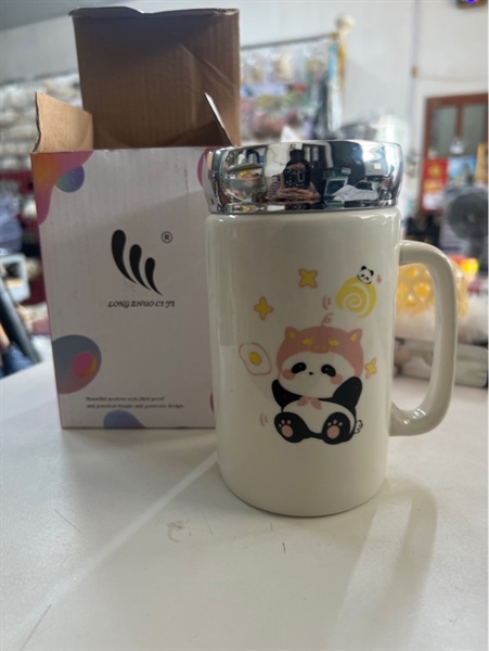Cốc sứ nắp gương