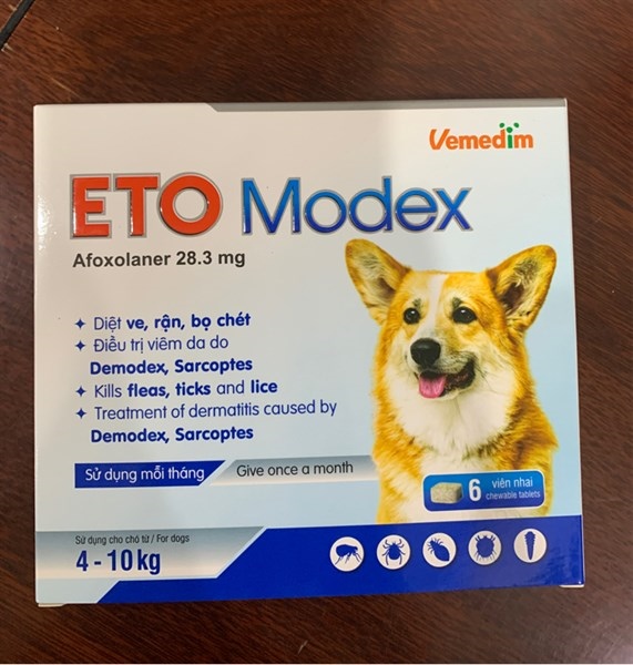 Eto modex 4-10KG ( ve, rận, bọ chét, viêm da)