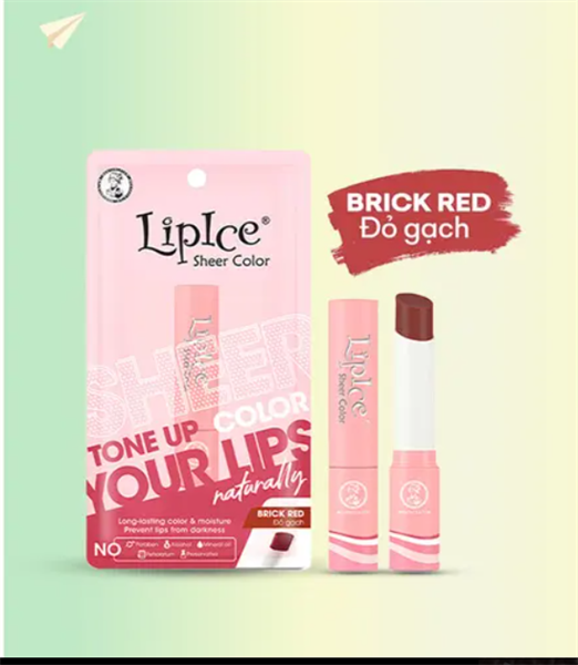 Son dưỡng môi Lipice Sheer Color Brick Red (Đỏ Gạch) 2,4g - Rohto