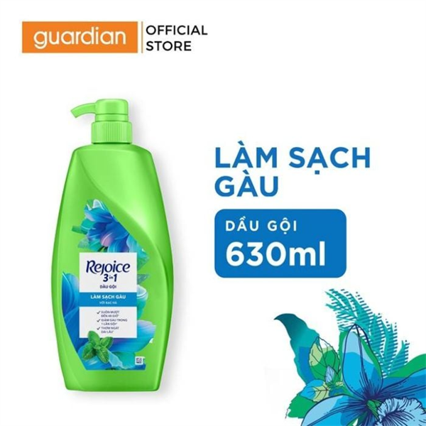 Dầu Gội Rejoice Sạch Gàu Bạc Hà - Chai 630Ml