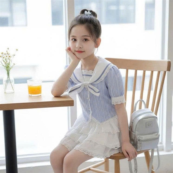 SET ÁO SỌC VÁY PHỐI REN