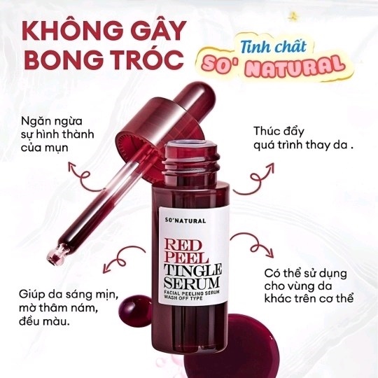 Serum So'Natural Red Peel Tingle Serum tái tạo da sinh học, mờ thâm sáng da