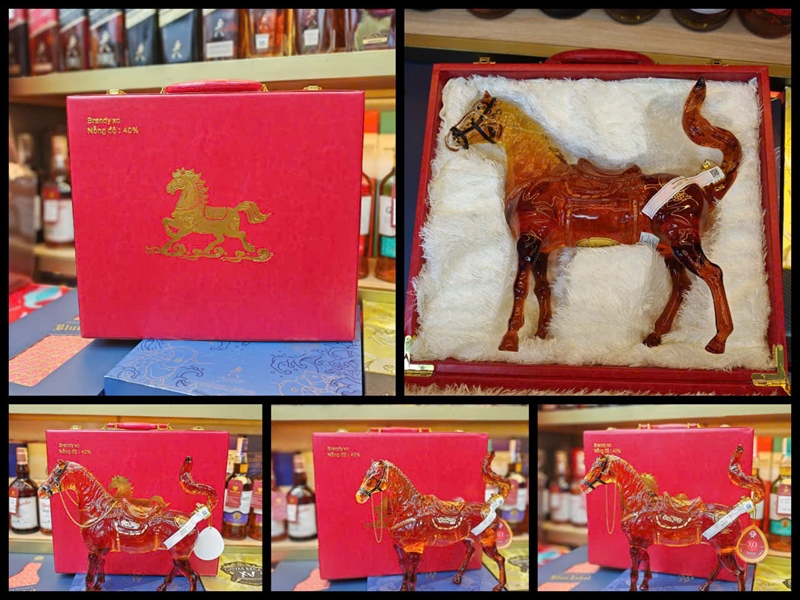 Rượu Brandy ngựa Pháp thuỷ tinh 1000ml