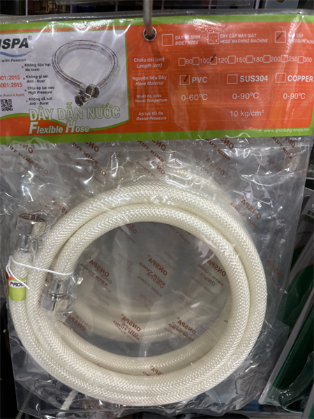 Dây cấp nhựa 1m2 tán inox Onspa