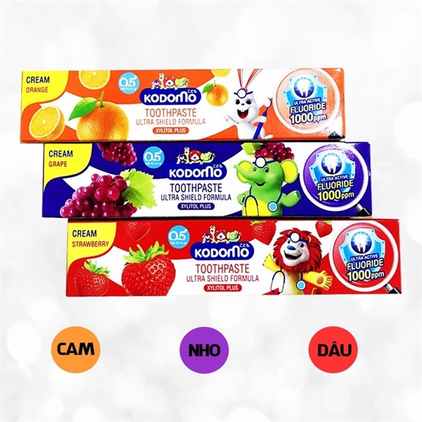 Kem đánh răng trẻ em kodomo hương trái cây ngẫu nhiên (T/40gr)