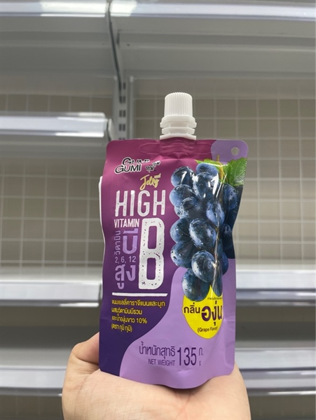 Nước Thạch Jelly Gumi Gumi Vitamin B vị nho 135g