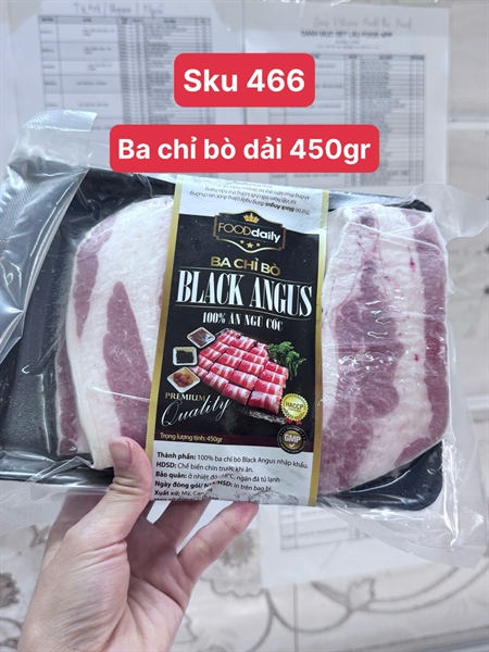 Ba chỉ bò dải Black Angus (cao cấp)