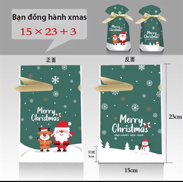 10 Túi dây nơ rút Noen lớn 15x 23