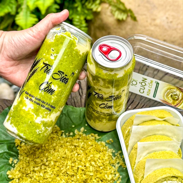 Trà sữa cốm xào