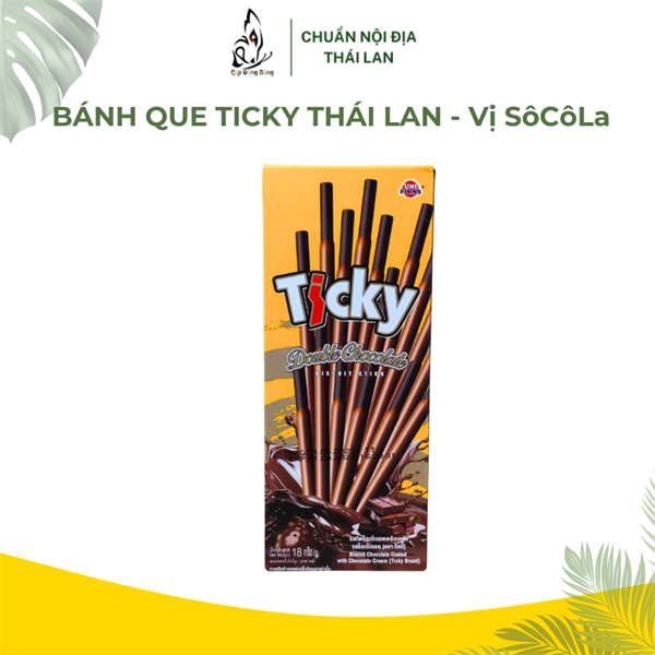 Bánh que ticky Double chocolate Cam 18g