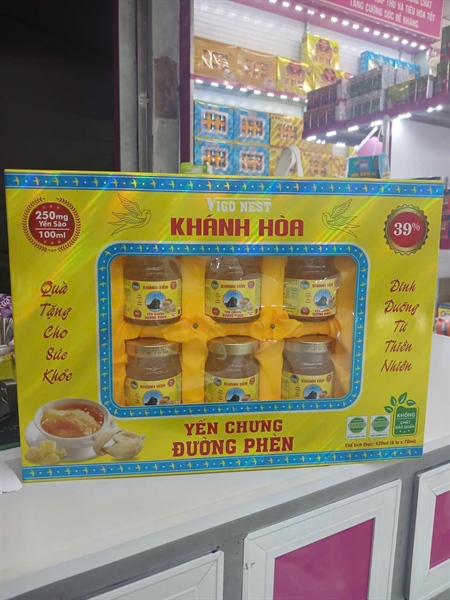 YẾN VIGO NETS KHÁNH HÒA ĐƯỜNG PHÈN HỘP 6 LỌ 39%
