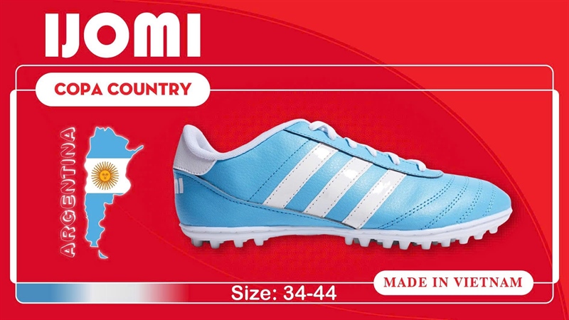Giày bóng đá 3 sọc IJOMI ánh kim - Xanh biển